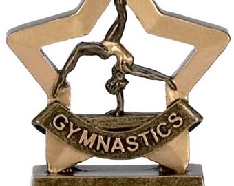 Gymnastics Trophies Female Gymnastic Figure Trophy 5 sizes FREE Engraving 