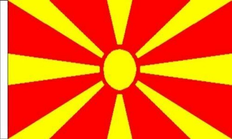 Pack Of Two Macedonia Sleeved Flags suitable for Boats 45cm x 30cm