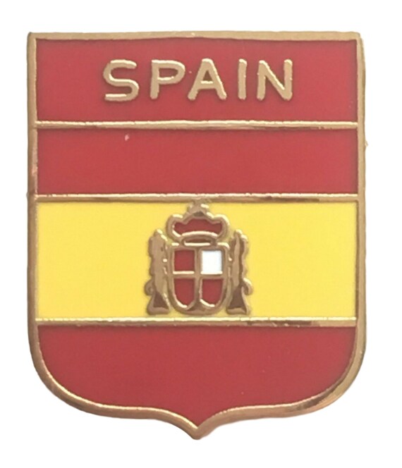Spain Spanish Flag Shield Enamel Lapel Pin Badget978 Etsy Ireland