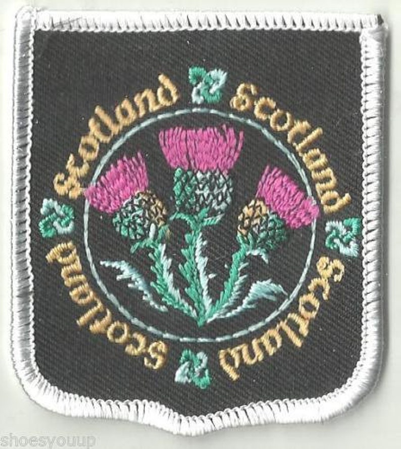 Scottish Emblem Thistle Scotland Crest Flag World Embroidered Patch Badge image 2