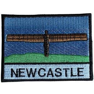 Newcastle Angel Of The North Fully Embroidered Sew or Iron on Patch (A)