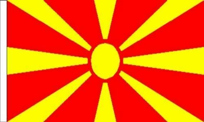 Pack Of Two Macedonia Sleeved Flags suitable for Boats 45cm x 30cm