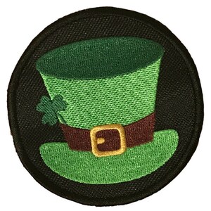 Chapeau de lutin irlandais St Patricks Day brodé coudre/fer sur patch badge (A)