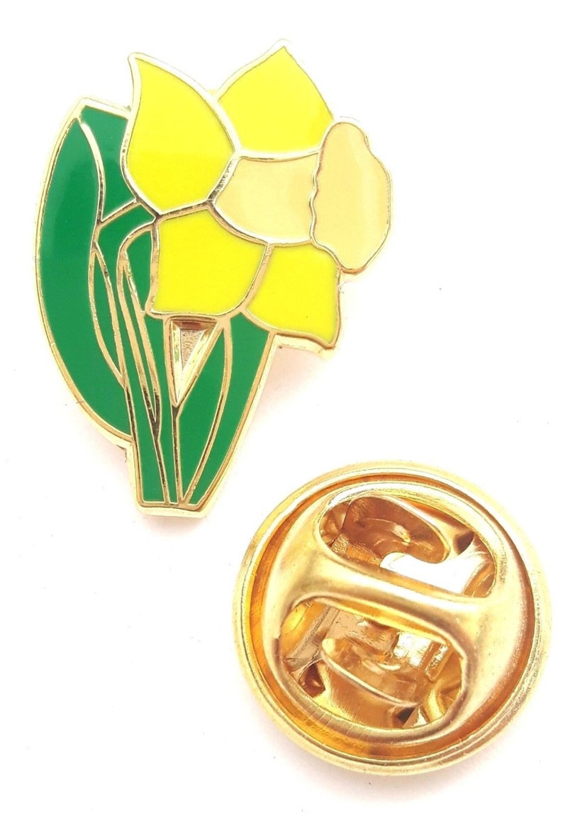Daffodil Flower Wales Welsh Enamel Lapel Pin Badge T429