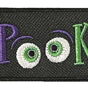 不気味なハロウィーンの目 縫い付けまたはアイロンで貼り付ける刺繍パッチ (A)