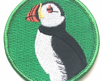 Puffin Bird Embroidered Patch (A084)