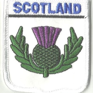 Scotland National Emblem Thistle Flag Crest Flag World Embroidered Patch Badge