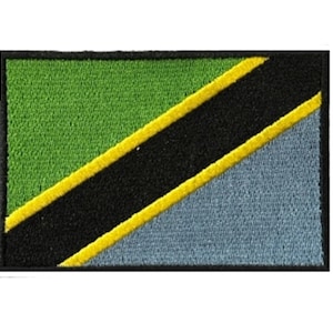Tanzania Oblong Fully Embroidered Sew / Iron on Patch Badge (A)
