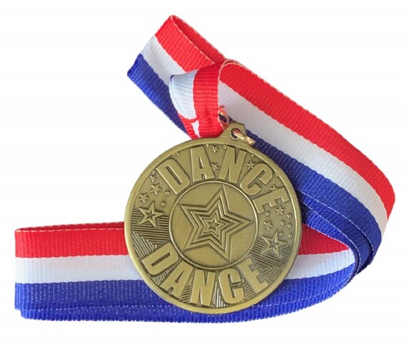 Personalised Star Dance Medal and Ribbon ENGRAVED FREE T 