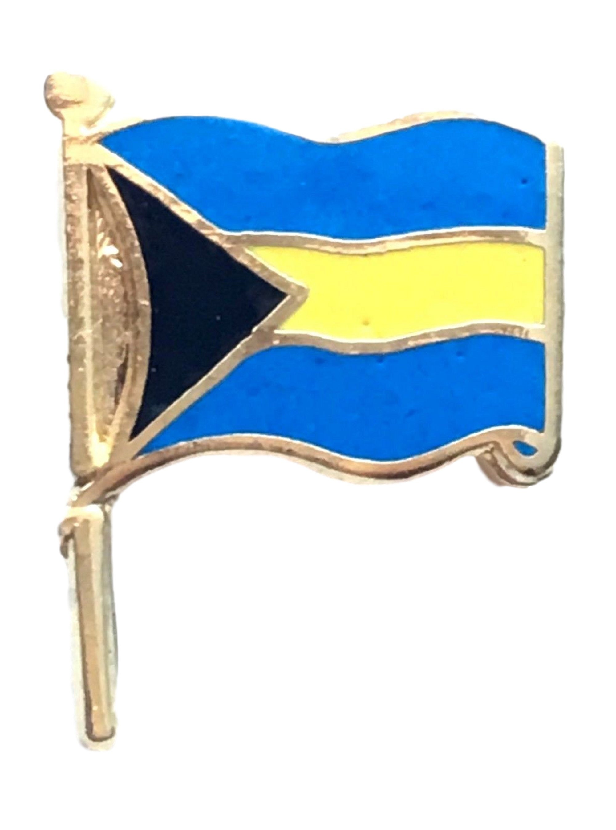 Flag Lapel Pin Badge High Quality Gloss Enamel Bahamas