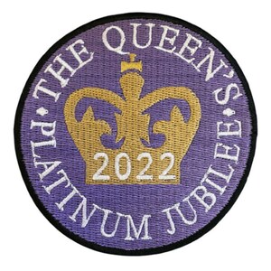 The Queen s Platinum Jubilee 2022 Fully Embroidered Sew or Iron on Patch (A)