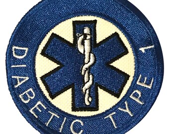 Diabetic Embroidered Patch (circular) - Etsy