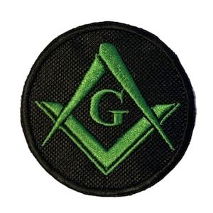Masonic Crested Embroidered Patch with G. Iron or sew on (A)
