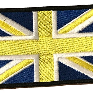 Gelb und Blau Union Jack bestickt Aufnäher Abzeichen (A)