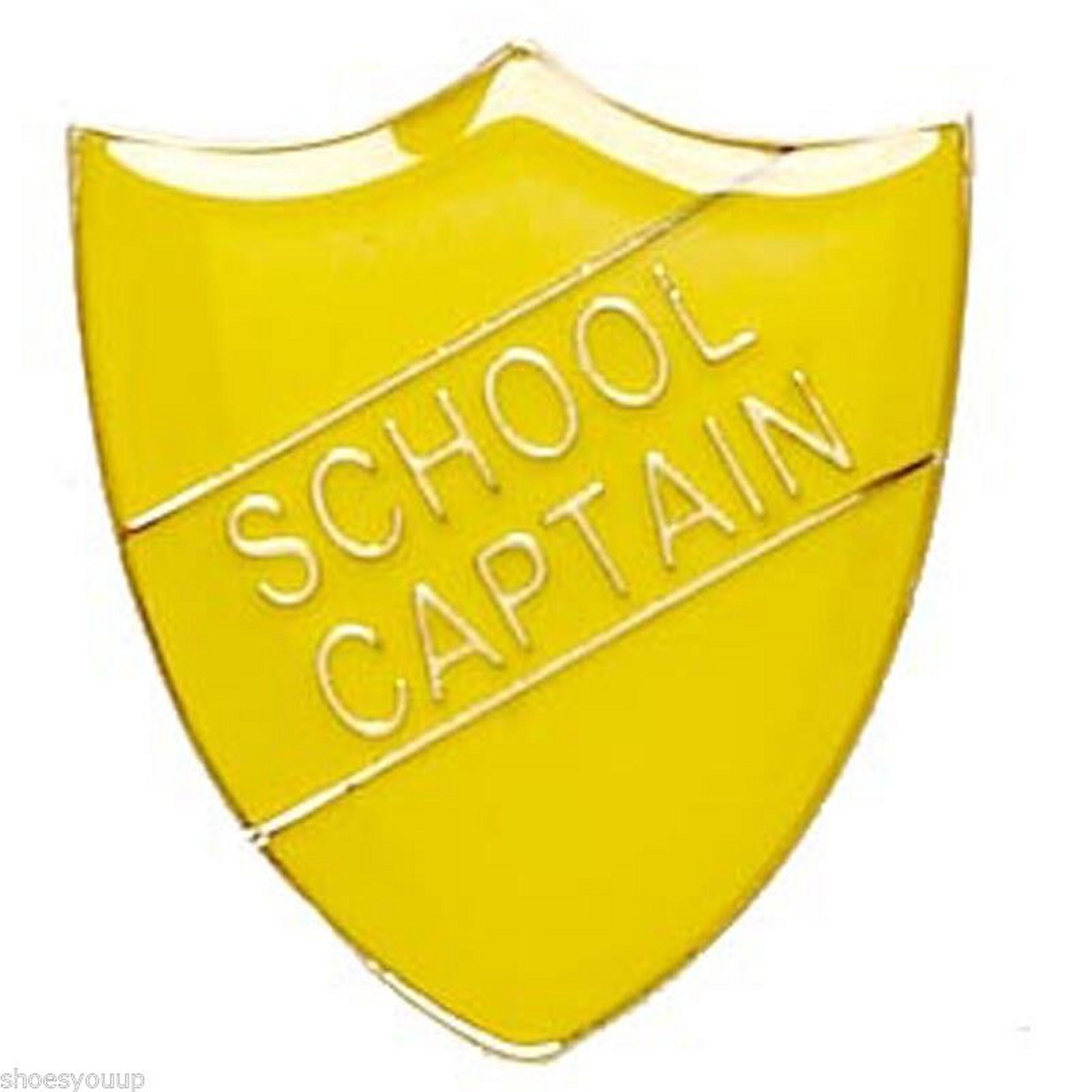 Yellow School Captain Shield Shape Badge ideal for schools Etsy