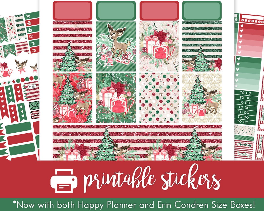 Printable Planner Stickers Christmas Doe Weekly Kit W/ Cut Files ...