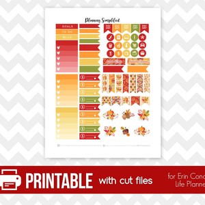 Printable Planner Stickers September Monthly View Early Autumn Theme ...
