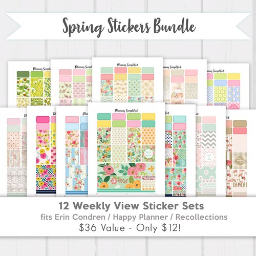 Summer Printable Planner Stickers Bundle for Use With Erin - Etsy