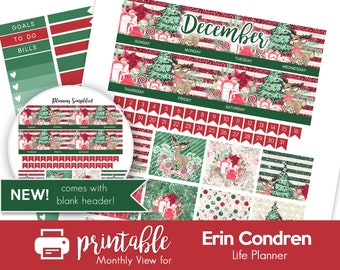 December Monthly Kit Erin Condren 7x9 Planner Stickers, Labels & Tags ...