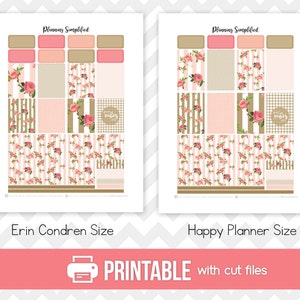 Printable Planner Stickers Rose & Gold Weekly Kit Shabby Chic / Floral ...