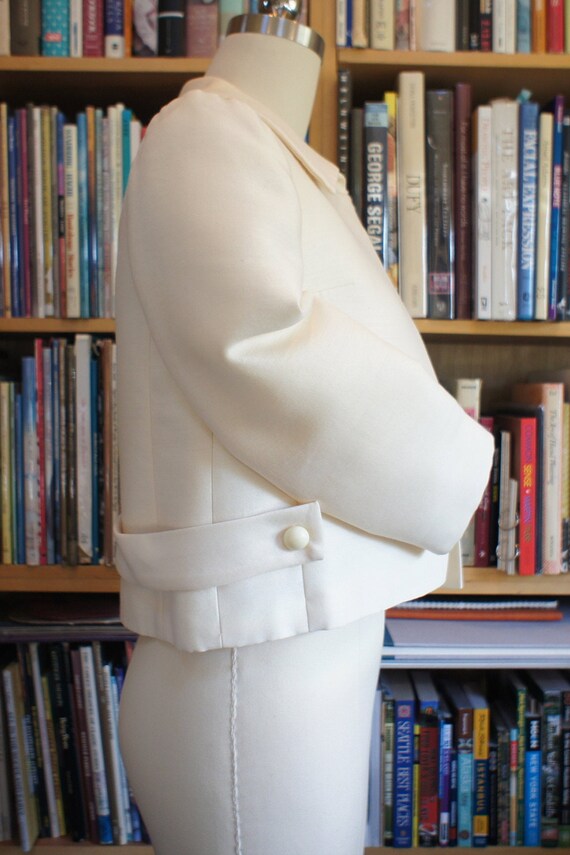 Cream Peter Pan Collar VINTAGE Jacket - image 2