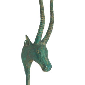 Bronze Antelope Wall Hook: Lost Wax Cast Metal Coat Hook, Farmhouse Wildlife Decor image 2