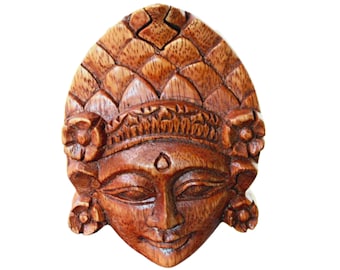 Balinese Dewi Sri Fertility Goddess Secret puzzle Box Stash Trinket carved suar wood Bali Art