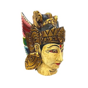 Dewi Sita Goddess Mask Ramayana Wall art carved wood Balinese Folk Art