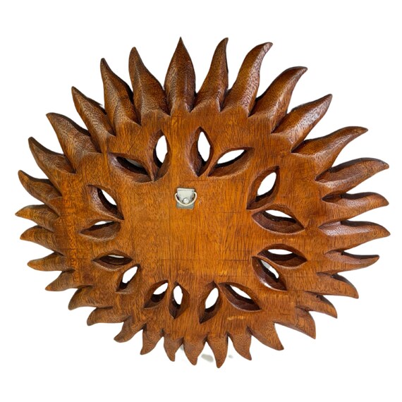 Carved Oak Sunburst with Center Face Wall Mounted Coat Rack Carved Oak Sunburst with Center Face Wall Mounted Coat Rack