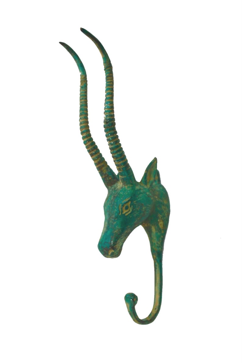 Bronze Antelope Wall Hook: Lost Wax Cast Metal Coat Hook, Farmhouse Wildlife Decor image 4