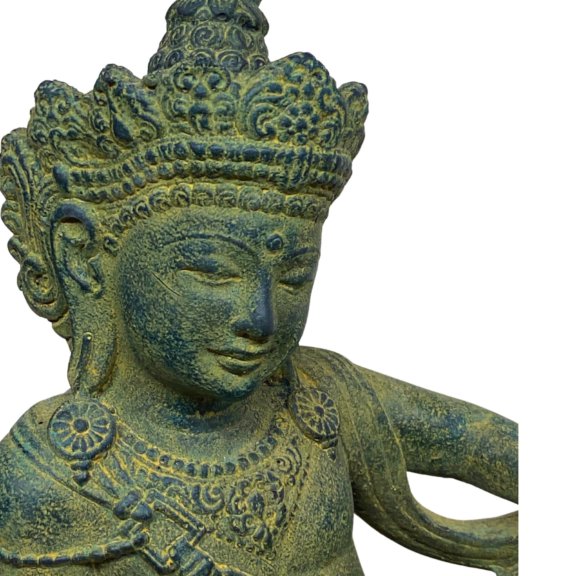 Guanyin Kwan Yin Garden Statue Water Moon Goddess Cast Stone Etsy