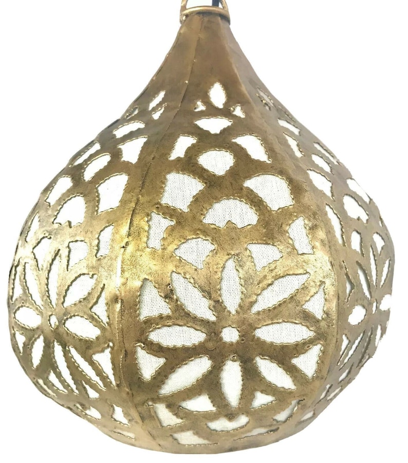 Bohemian Lotus Swag Lamp Hanging Teardrop Moroccan Lantern Etsy