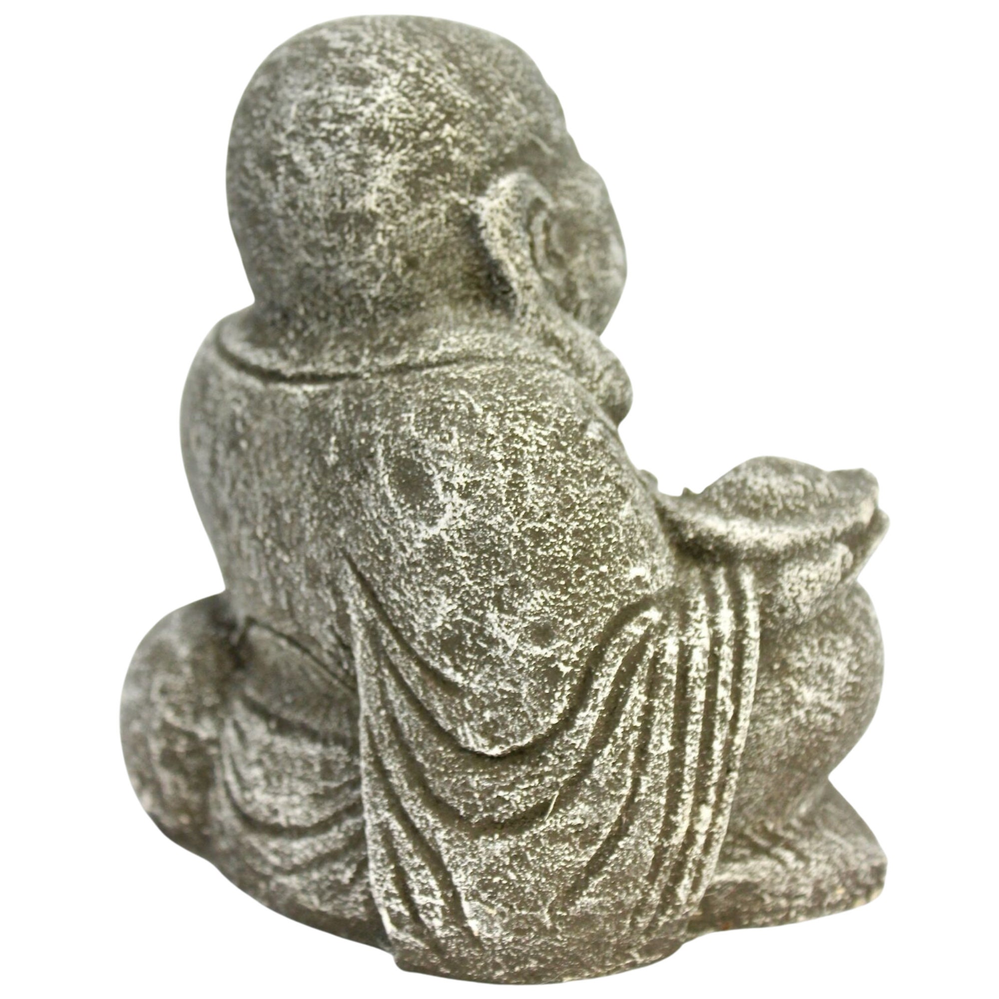 Hotei Prosperity Buddha Garden Statue Handmade Cast Lava Stone Bali ...
