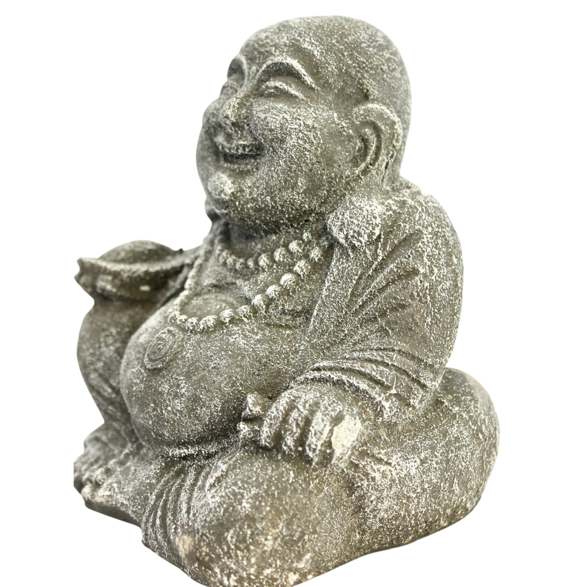 Hotei Prosperity Buddha Garden Statue Handmade Cast Lava Stone Bali ...