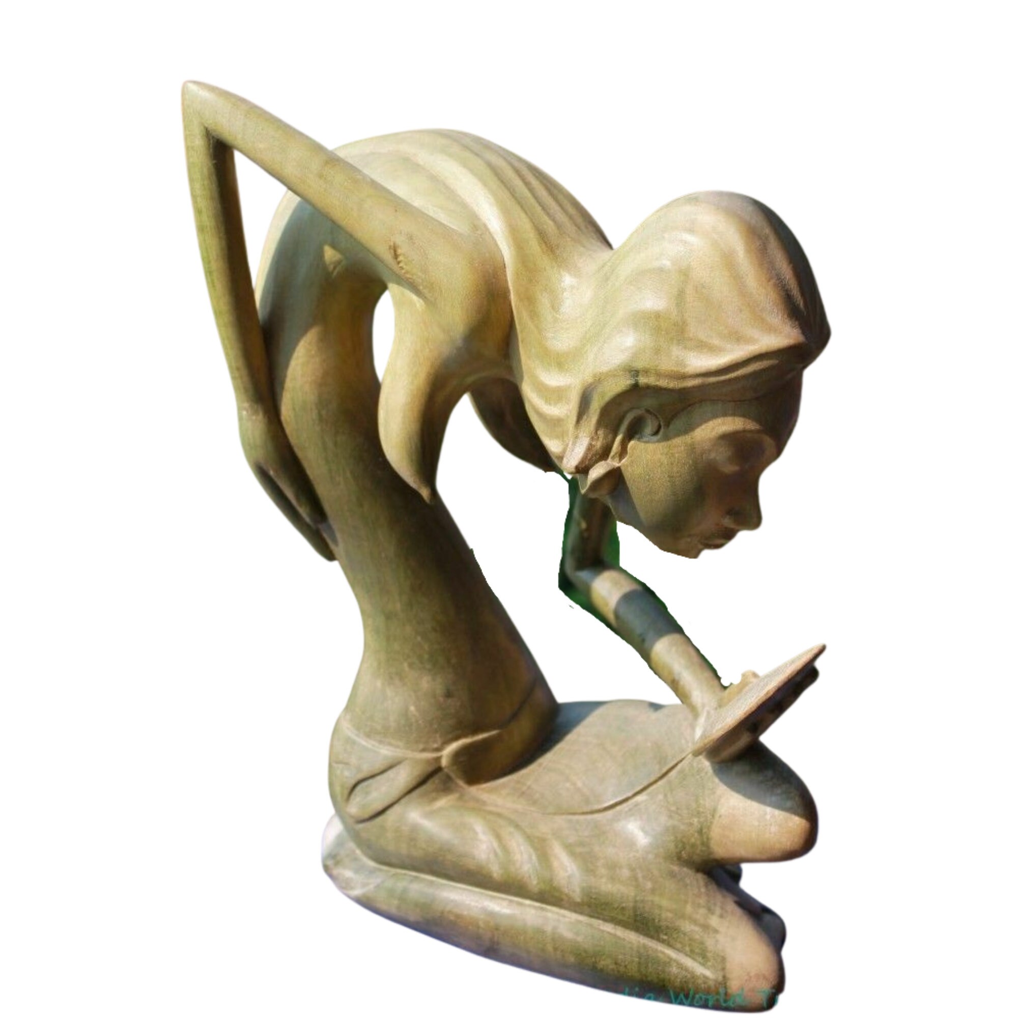 天然モノ】彫刻女性像の貝殻 置物