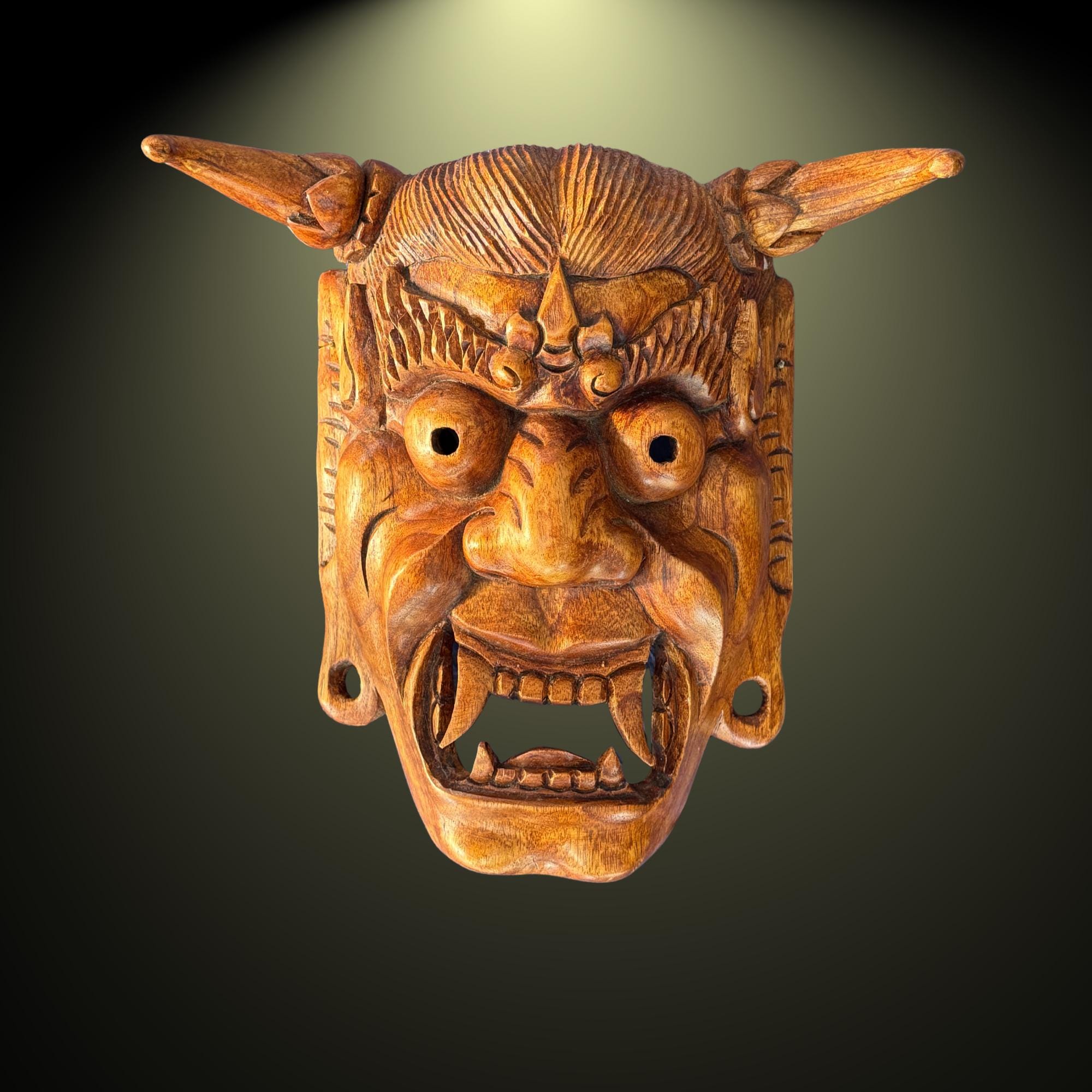 伝統的なお面　木製 Wood Hannya - Etsy