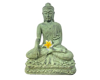 Earth Witness Buddha Garden Statue: Balinese Resin Yard Art