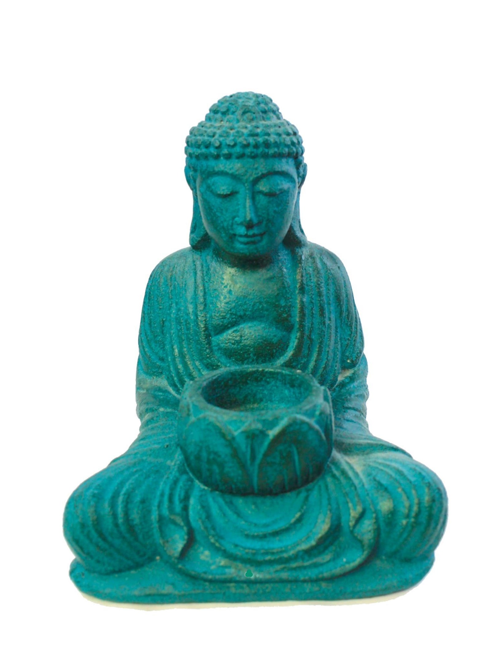 Lotus Pose Buddha Garden Statue Candle Holder Cast Lava Stone - Etsy