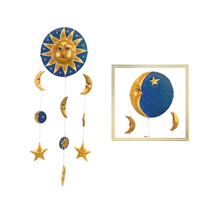 Blue Sun & Moon Painted Mobile Blue Sun & Moon Painted Mobile
