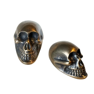 Gothic Skull Knob,  Solid Brass Skeleton Drawer Pull | Handcrafted Bali Home Decor