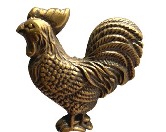 Antique Brass Rooster Hook