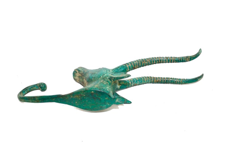Bronze Antelope Wall Hook: Lost Wax Cast Metal Coat Hook, Farmhouse Wildlife Decor image 6