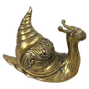 Garten Schnecke Spiral Muschel Gastropoda Statue Skulptur handmade Wachsausschmelzverfahren gegossen versilberte Bronze Indonesische Bali Kunst