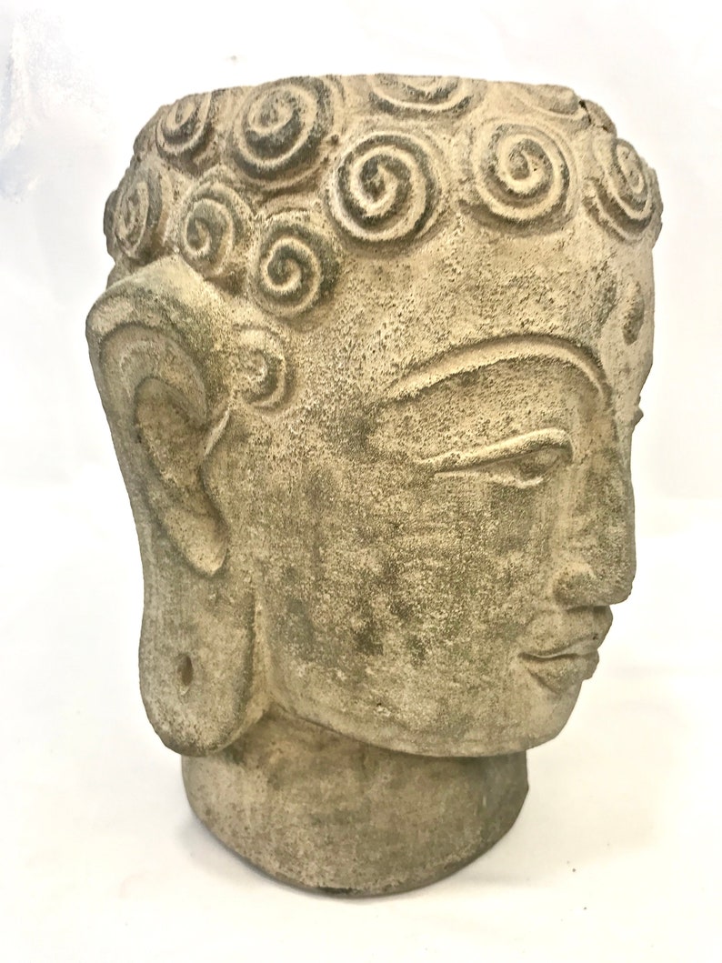 Buddha Head Succulent Planter Garden Statue Handmade Cast Lava Stone - Etsy