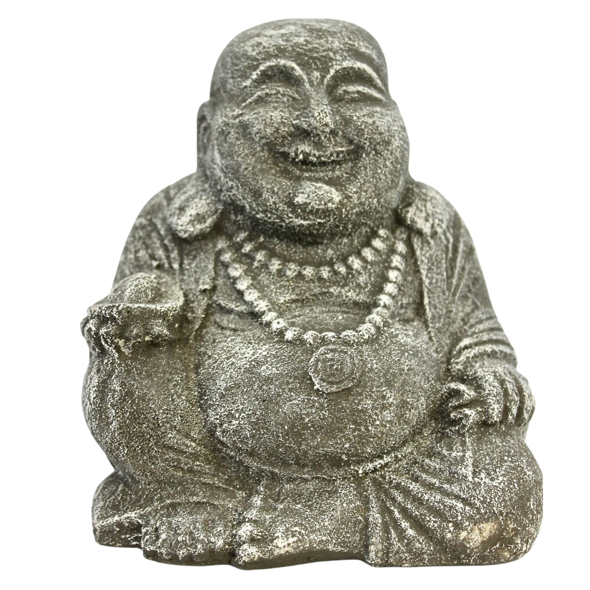 Hotei Prosperity Buddha Garden Statue Handmade Cast Lava Stone Bali ...
