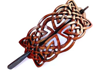 Wooden Hair Pick Stick Barrette Retro Hair-clip Bali Hand Carved Wood Jewelry