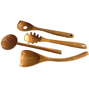 Handmade Kitchen Wooden Cooking Utensils Set - Non-stick Cooking Spoon – Ur  Happy Places