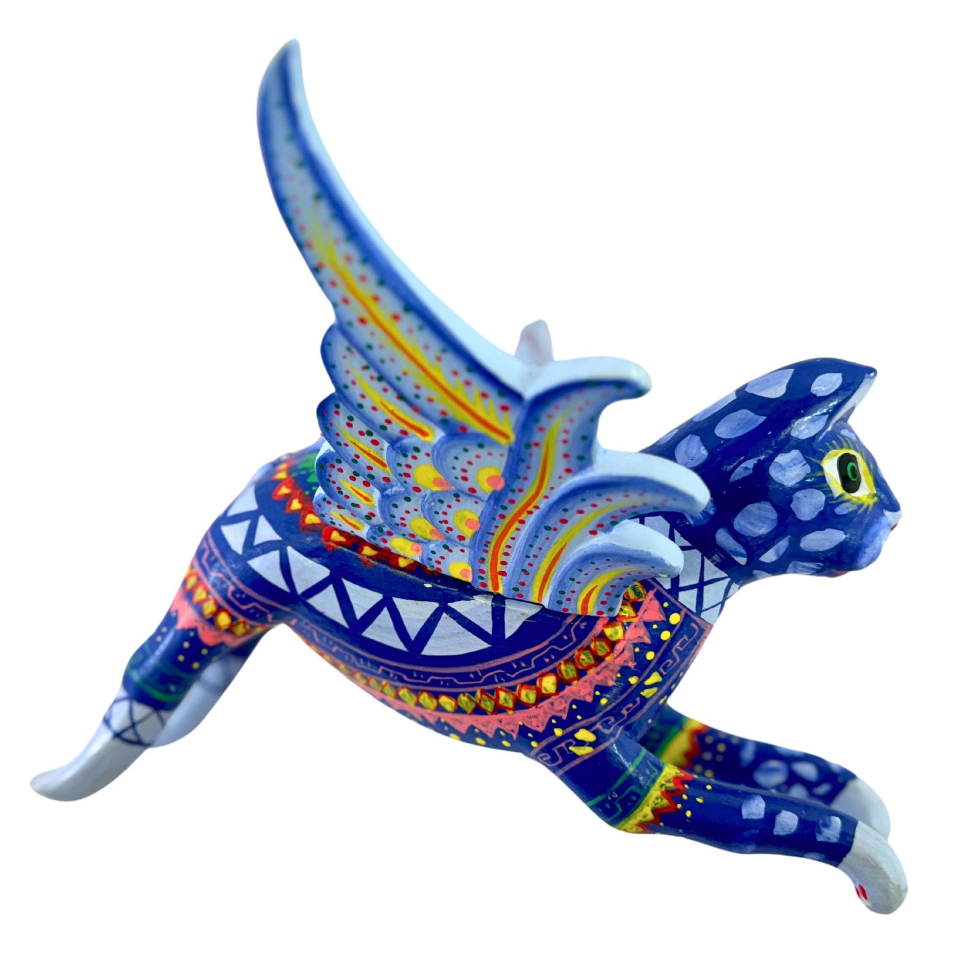 その他 The Flying Cat HoKo Hand Carved Winged Flying Cat Spirit Chaser Mobile: Balinese Folk