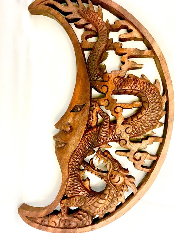 Dragon Moon Panel Carving Dragon Moon Panel Carving