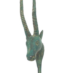 Bronze Antelope Wall Hook: Lost Wax Cast Metal Coat Hook, Farmhouse Wildlife Decor image 3